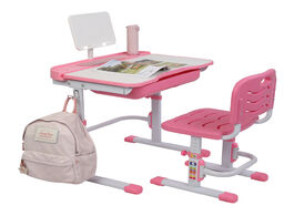 Foto van Meubels 70 x 47 82cm 104cm kid study desk lifting table can tilt children learning and chair pink wi