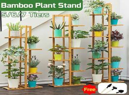 Foto van Meubels plant shelves bamboo potted stand rack multiple flower pot holder shelf indoor outdoor plant