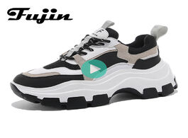 Foto van Schoenen fujin sneakers women spring s high soled white black thick summer chunky shoes breathable l