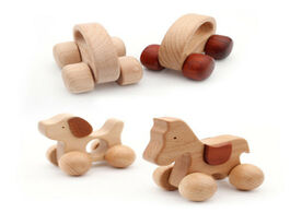 Foto van Speelgoed new montessori educational wooden toy 3d puzzle animal sensory spinning top training early