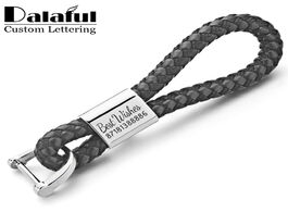 Foto van Sieraden dalaful custom lettering keychains woven leather detachable keyrings customize personalized
