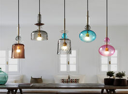 Foto van Lampen verlichting nordic restaurant dining room glass pendant lights children candy led hanglamp mo