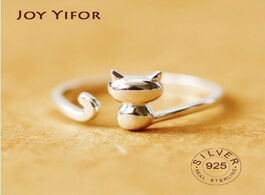 Foto van Sieraden s925 sterling silver rings for women 2 cat shape open adjustable finger fine jewlery anti a