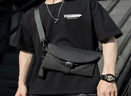 Foto van Tassen black functional zipper bag crossbody for male fashion trend men messenger pack nylon waterpr