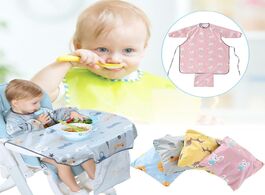 Foto van Baby peuter benodigdheden high quality 2 in1 bib long sleeve set one piece coverall with table cloth