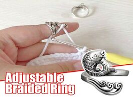 Foto van Huis inrichting ring knitting tools finger wear thimble yarn adjustable loop crochet diy sewing acce