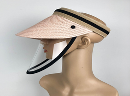 Foto van Beveiliging en bescherming anti virus sun straw hat transparent splash proof full face shield mask s