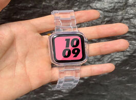 Foto van Horloge resin watch strap for apple 6 5 4 band 42mm 38mm correa transparent steel iwatch series 3 2 