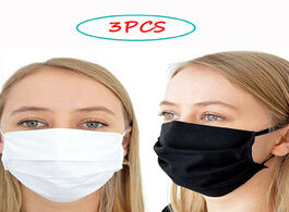 Foto van Beveiliging en bescherming 3pcs reuseable mouth masks 3 layer cotton caps washable cover breathable 