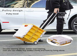 Foto van Huis inrichting b foldable rolling pull cart with telescopic handle collapsible storage crate opberg