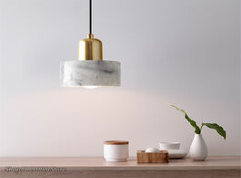 Foto van Lampen verlichting nordic marble led pendant lights modern simple art bedroom bedside single head ha