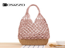 Foto van Tassen fosizzo luxury designer beach bag handmade hollow out straw bags women summer raffia handbag 