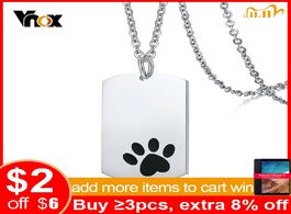 Foto van Sieraden vnox customizable dog tag with pet paw pendants color stainless steel necklace personalize 