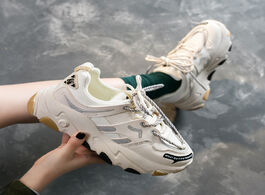 Foto van Schoenen women white sneakers platform chunky shoes ladies ins fashion basket female brand sport tra