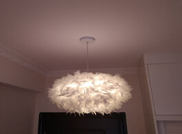Foto van Lampen verlichting modern feather pendant lights led lamp bedroom decor living room bedside dropligh