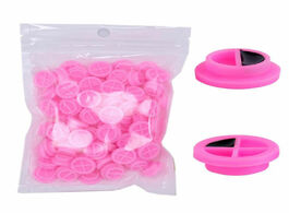 Foto van Schoonheid gezondheid 100pcs bag glue gasket eyelash holder pink drop delay cup for eyelashes extens