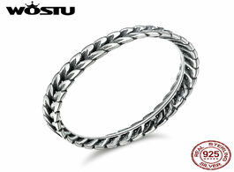 Foto van Sieraden wostu authentic 100 925 sterling silver vintage smell of field stackable rings for women fi