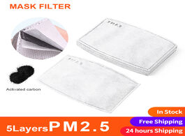 Foto van Beveiliging en bescherming 10 50pcs pm2.5 mask filter paper 5 layers dust mouth face carbon cotton p