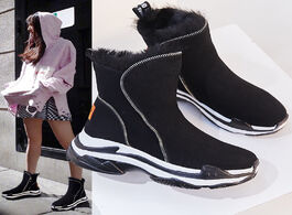 Foto van Schoenen koovan women thick boots snow female short 2020 new one pedal bottom cotton shoes winter sn