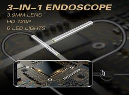 Foto van Beveiliging en bescherming 3.9mm endoscope camera tiny lens android 6 led micro usb type c 3 in 1 wa