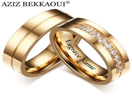 Foto van Sieraden aziz bekkaoui engrave name wedding rings for women men couple promise band stainless steel 