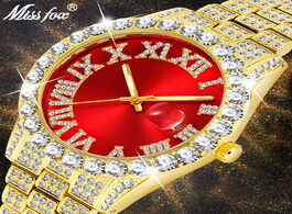 Foto van Horloge missfox men s watches 2020 modern diamond waterproof red watch top brand luxury 18k gold man