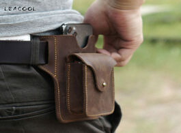 Foto van Tassen leacool vintage outdoor genuine leather waist bag tactical hunting portable belt pouch phone 