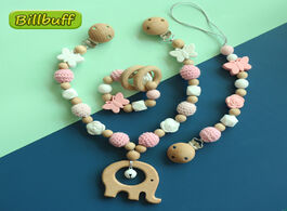Foto van Baby peuter benodigdheden new teether beech beads elephant teething pendant pram clips hanging toys 