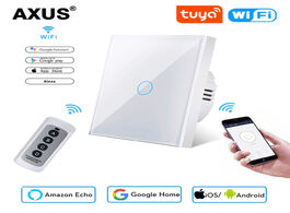 Foto van Elektrisch installatiemateriaal axus eu standard tuya smart life 1 gang way wifi wall light touch sw