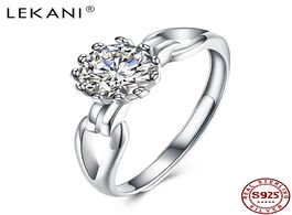 Foto van Sieraden lekani sterling silver 925 rings adjustable flower shape inlaid zircon girl personality tre