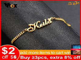 Foto van Sieraden vnox personalize name chain bracelets for women jewelry gold and color stainless steel cust