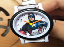 Foto van Horloge silicone colored strap kids watches boys wristband america hero captain children watch for k