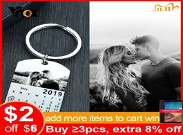 Foto van Sieraden vnox personalized photo calendar key chain love date gifts for lovers promise stainless ste