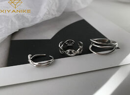 Foto van Sieraden xiyanike 925 sterling silver engagement rings for women trendy simple three layer geometric