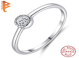 Foto van Sieraden genuine 925 sterling silver cubic zirconia round crystal rings for women engagement anniver