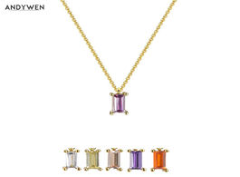 Foto van Sieraden andywen 925 sterling silver purple pendant necklace women best gift zircon cz luxury jewelr