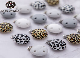 Foto van Baby peuter benodigdheden let s make 5pc macaron silicone beads pacifier clip leopard making teethin