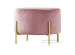 Foto van Meubels customizable luxury velvet dressing stool with golden leg tassel makeup bench ottoman creati
