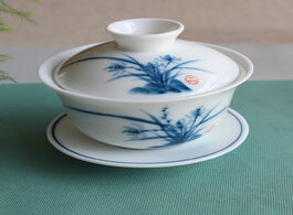 Foto van Huis inrichting chinese gaiwan hand painted ceramic tea set china traditions lid bowl saucer brew cu