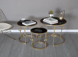 Foto van Meubels simple nordic metal coffee table living room sofa side creative small round 3 pieces combina