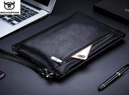 Foto van Tassen bullcaptain unisex document clutch bag wallet leather men business casual for ipad handbags