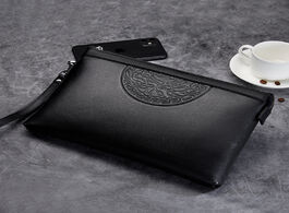 Foto van Tassen new men clutch bags genuine leather long wallet large capacity handy phone pocket male purse 