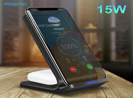 Foto van Telefoon accessoires 2 in 1 15w quick charge dock station qi wireless charger stand for iphone 11 xr