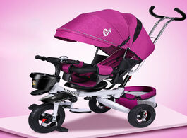 Foto van Baby peuter benodigdheden three wheel stroller children trycicle infant push trolley can sit lie eas