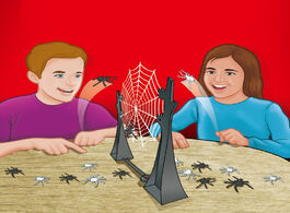 Foto van Speelgoed funny board game toys for children springing spiders battle web