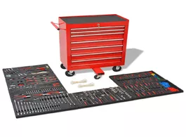 Foto van Huis inrichting workshop tool trolley with 1125 tools steel red movable 7 drawer and integrated lock