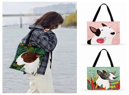 Foto van Tassen ladies shoulder bag pet dog art print tote for women casual bags bull terrier painting shoppi
