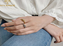 Foto van Sieraden xiyanike 925 sterling silver retro twist knotted rings female adjustable distressed woven o
