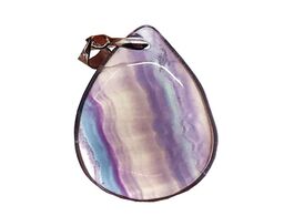 Foto van Sieraden top natural rainbow fluorite pendant for woman man clear crystal 34x21x8mm water drop beads
