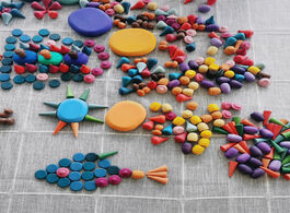 Foto van Speelgoed toddler playset montessori and waldorf inspired rainbow wooden toys colorful blocks educat